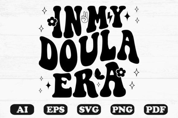 In My Doula Era Retro Wavy Svg T-shirt for Graphics and Crafts