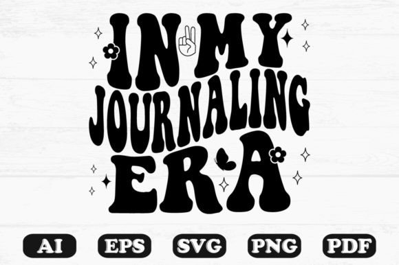 In My Journaling Era Retro Wavy Svg for Crafts and Graphics