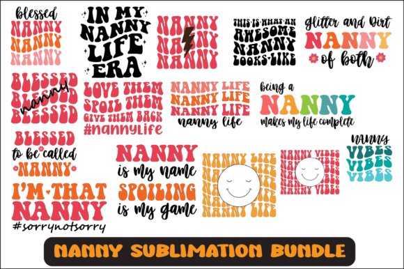 Nanny Svg Sublimation Design Bundle for Crafts and Graphics