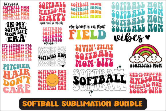 Softball Mom Svg Sublimation Bundle for Crafts and Graphics