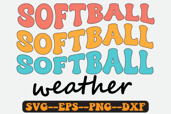 Softball Weather Groovy Retro Svg Design for Crafts and Graphics